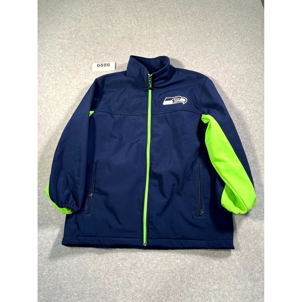 Seattle Seahawks Track Jacket Mens Large Navy Blue NFL Football Sports Fan Wear